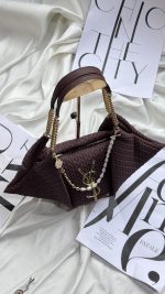 کیف دستی دوشی فانتزی زنانه ایو سن لورن خطی براون | 965 - Image 5