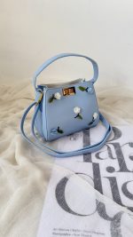 کیف دستی دوشی گل گلی لیمویی | 847 - Image 7